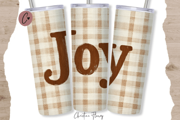 Download Farmhouse Plaid Joy Tumbler Wrap PNG - Premium Resources