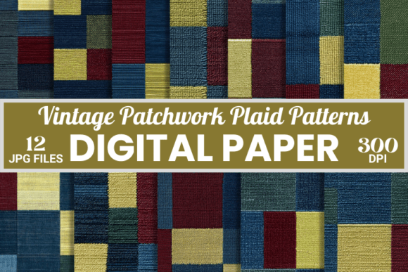 Download Vintage Patchwork Plaid Digital Patterns - Premium Bundle